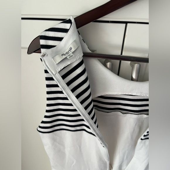 Madewell Black & White Striped Cotton Nautical Dress Size M - Picture 3 of 8